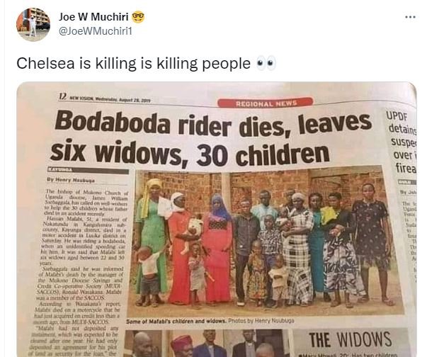 Joe w muchiri joewmuchiril chelsea is killing is killing people vunne coioh updf