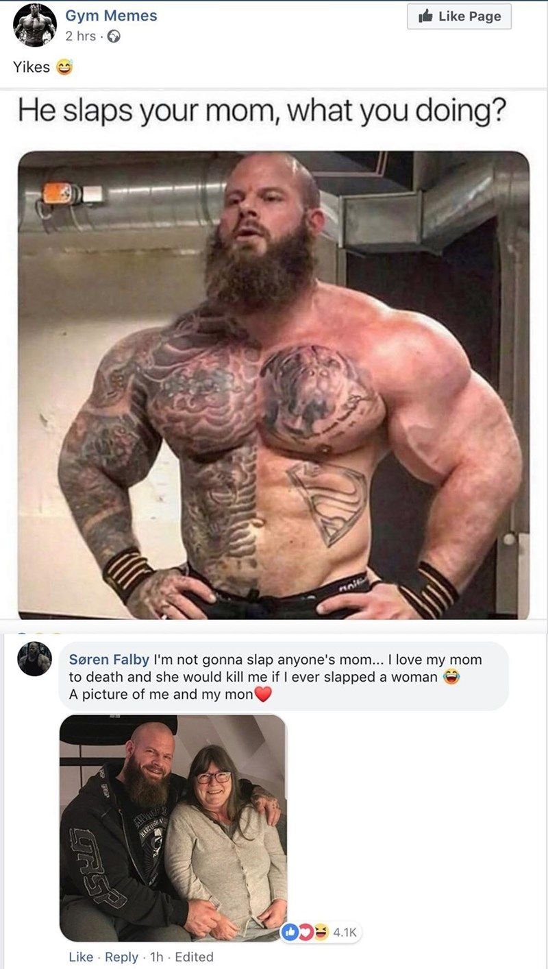 Gym memes 2 hrs like page yikes he slaps your mom what you doing? seren falby i'