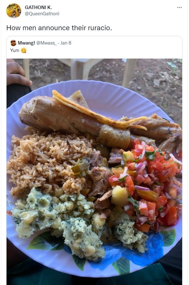 GATHONI K. QueenGathoni How men announce their ruracio. Mwang! Mwass Jan 8 Yum