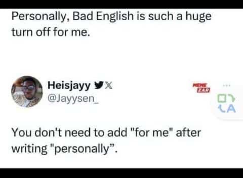 Personally, bad english is such a huge turn off for me. heisjayy x jayysen 4d 0e