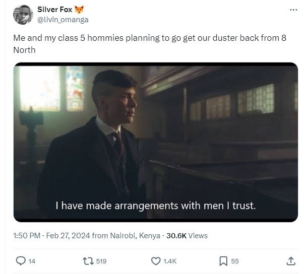 Silver fox livin_omanga me and my class 5 hommies planning to g0 get our duster