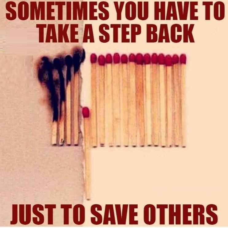 Sometimes you have to take a step back just to save others
