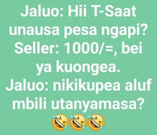 Jaluo hii tsaat unausa pesa ngapi? seller , bei ya kuongea. jaluo nikikupea aluf