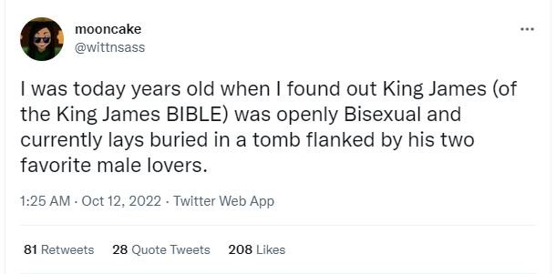 Mooncake wittnsass was today years old when found out king james of the king jam