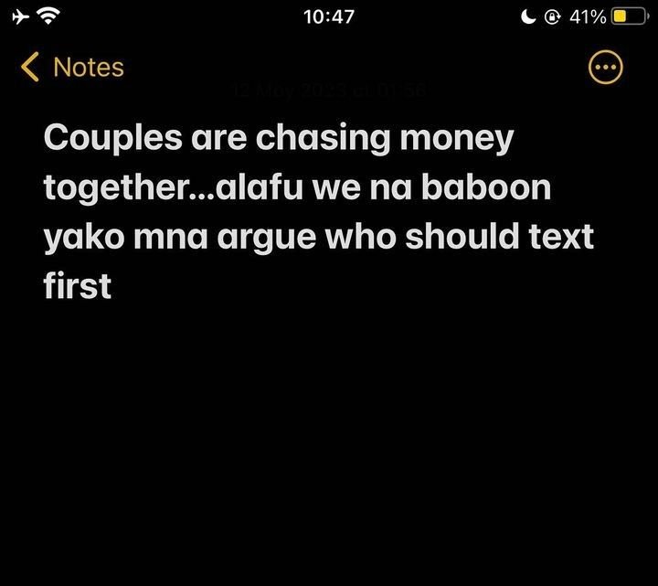 1047 41 notes couples are chasing money together_alafu we na baboon yako mna arg