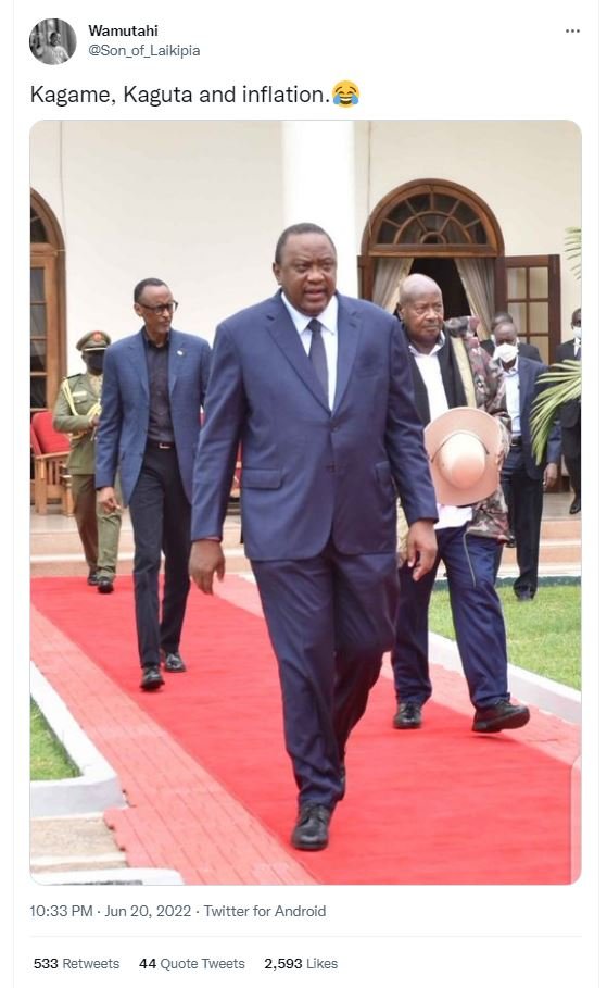 Wamutahi son_of_laikipia kagame kaguta and inflation. 10.33 pm jun 20. twitter f