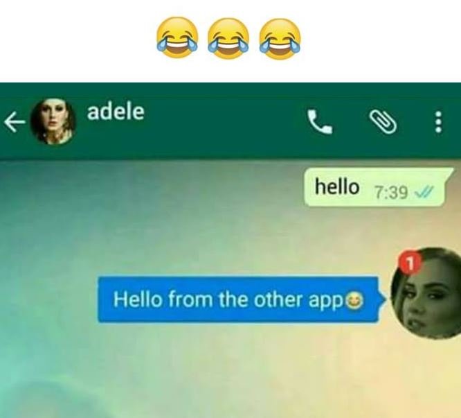 Adele hello 7.39 hello from the other app