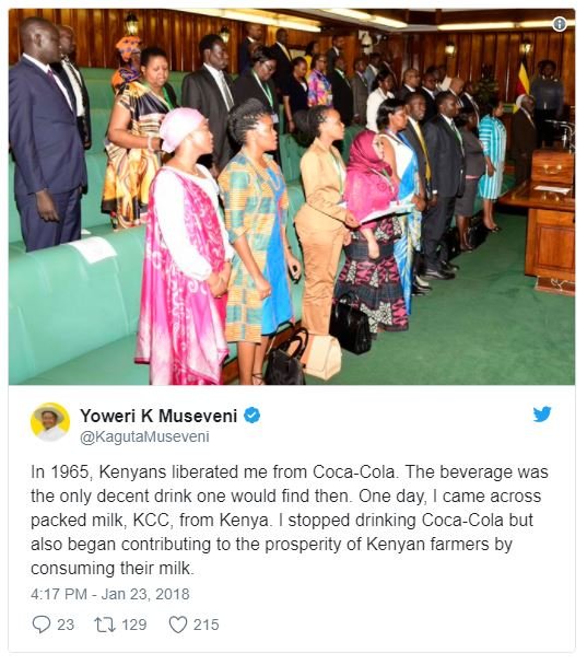 Yoweri k museveni kagutamuseveni in , kenyans liberated me from cocacola. the be
