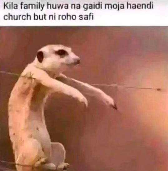 Kila family huwa na gaidi moja haendi church but ni roho safi
