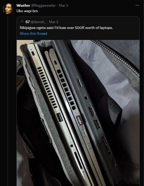 Wailer Reggaewailer Mar 2 Uko wapi bro 67 derroh_ Mar 2 Nikipigwa ngeta saizi I'