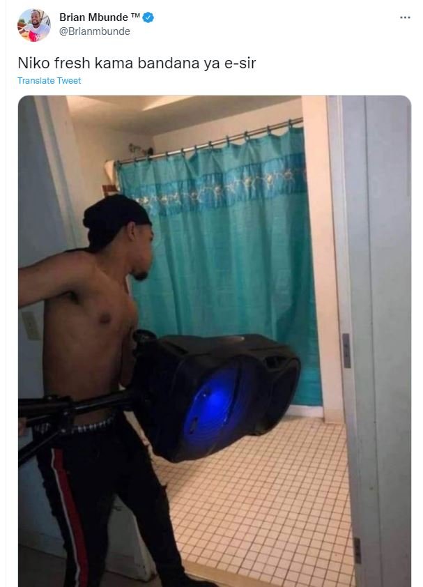Brian Mbunde TM Brianmbunde Niko fresh kama bandana ya esir Translate Tweer