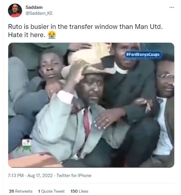 Saddam saddam_ke ruto is busier in the transfer window than man utd . hate it he