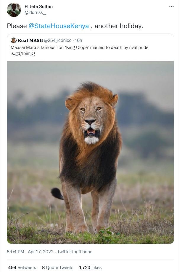 El jefe sultan iddrriss please statehousekenya another holiday. real mash 254_ic