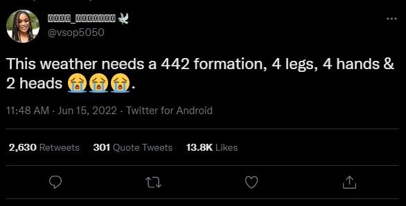 Ooc_oiord vsop5050 this weather needs a 442 formation 4 legs, 4 hands 2 heads 11