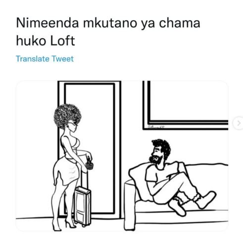 Nimeenda mkutano ya chama huko loft translate tweet