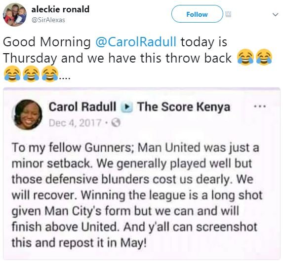Aleckie ronald siralexas follow good morning carolradull today is thursday and w