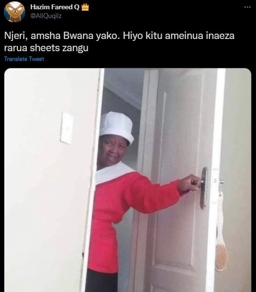 Hazim Fareed Q AliQuqiiz Njeri, amsha Bwana yako. Hiyo kitu ameinua inaeza rarua