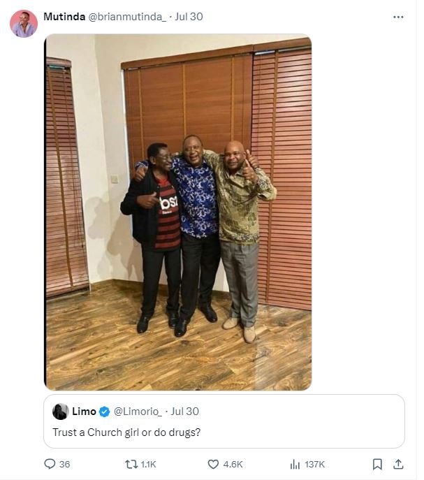 Mutinda brianmutinda_ jul 30 bsi limo limorio jul 30 trust church girl or do dru