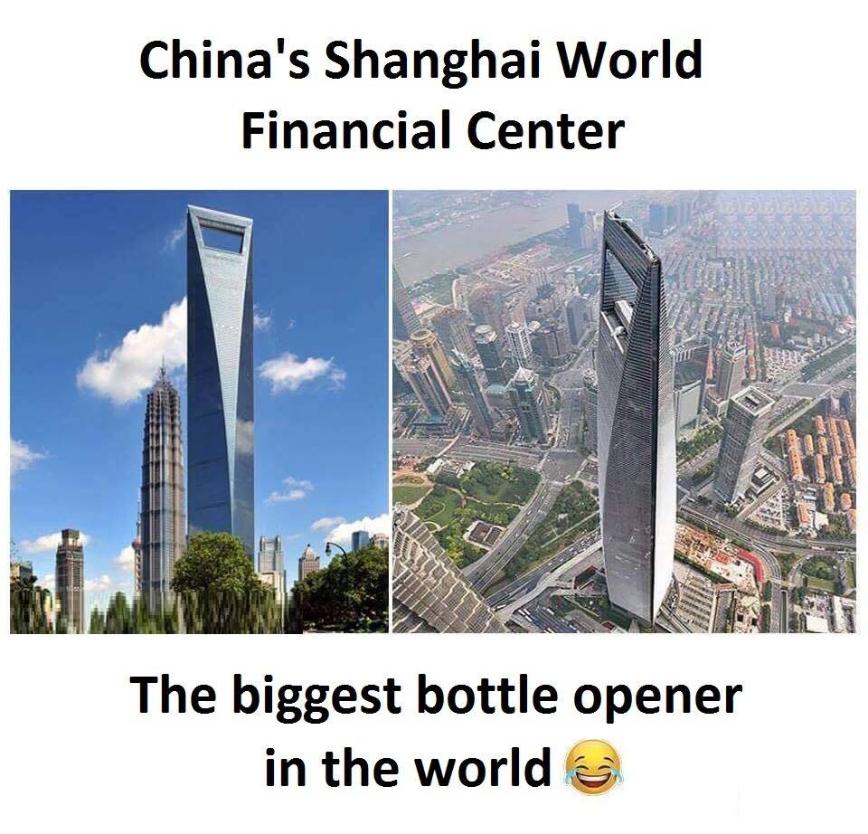 China's shanghai world financial center the biggest bottle opener in the world