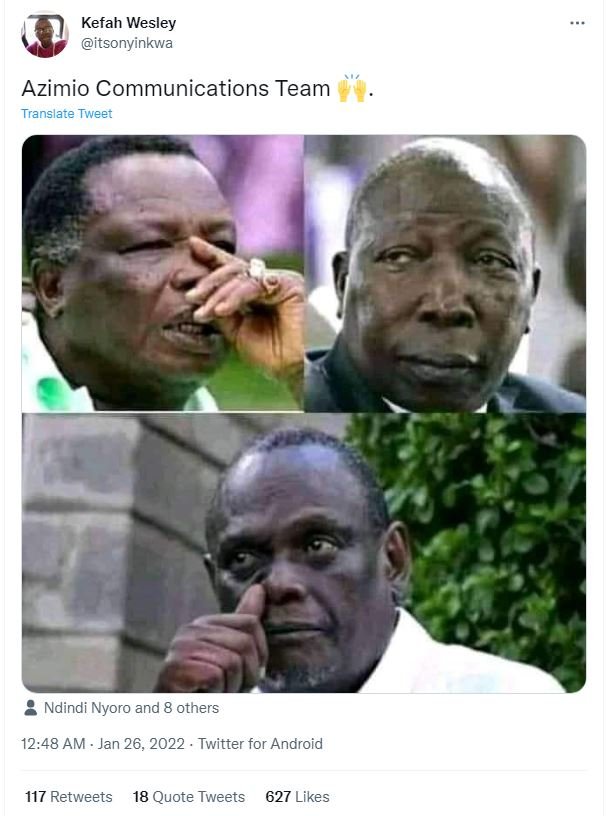 Kefah Wesley itsonyinkwa Azimio Communications Team Translate Tweet Ndindi Nyoro