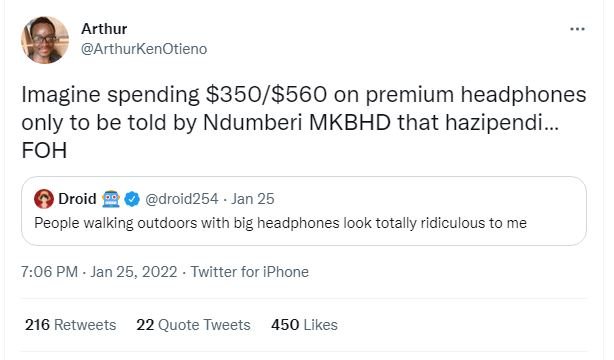 Arthur ArthurKenOtieno Imagine spending 350 on premium headphones only to be tol