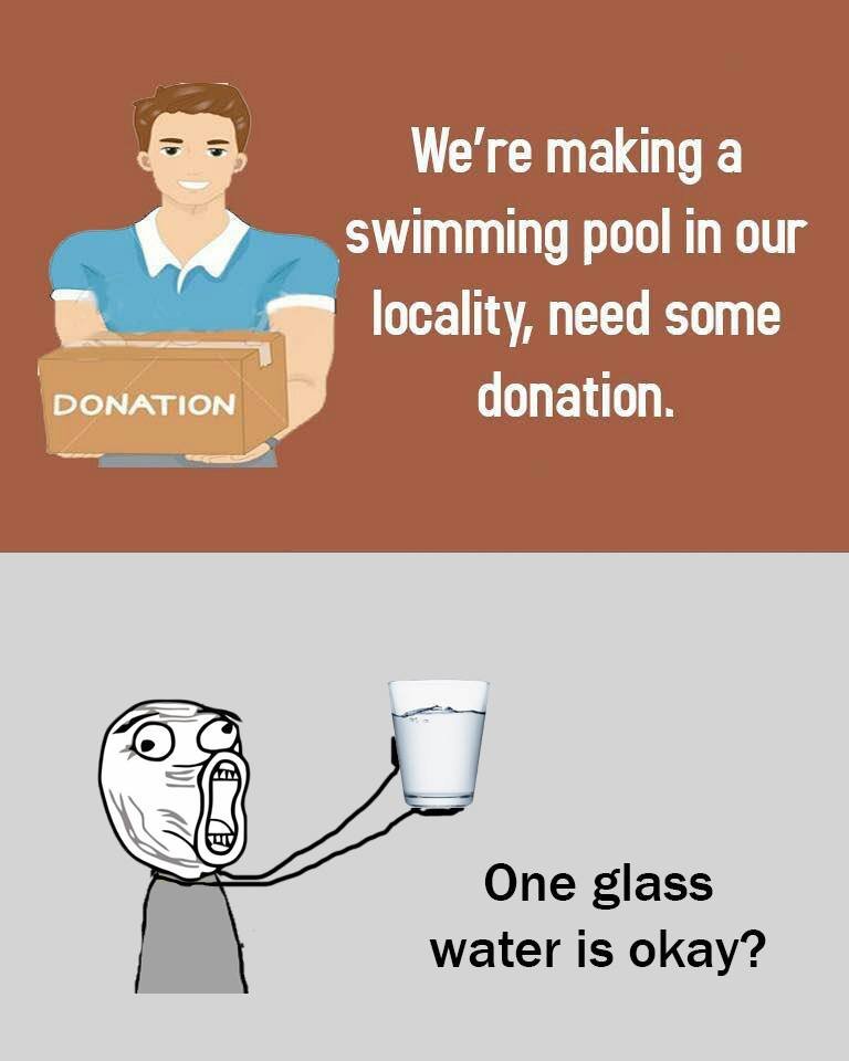 We're making a swimming pool in our locality need some donation. donation one gl