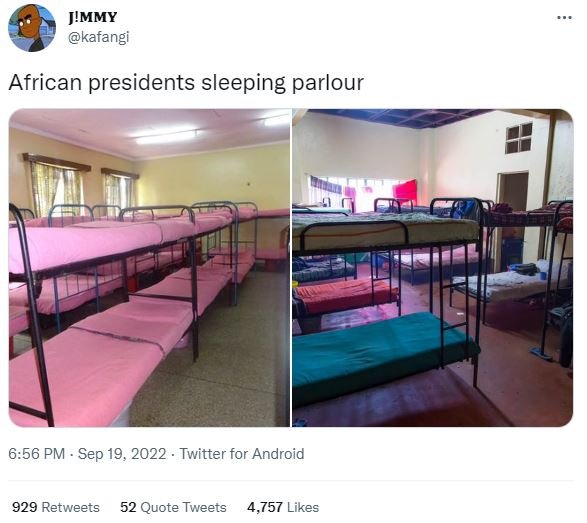J'mmy kafangi african presidents sleeping parlour 6.56 pm sep 19, twitter for an