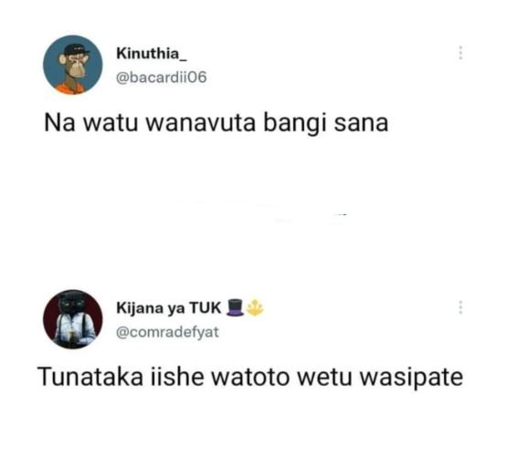 Kinuthia bacardiio6 na watu wanavuta bangi sana kijana ya tuk comradefyat tunata