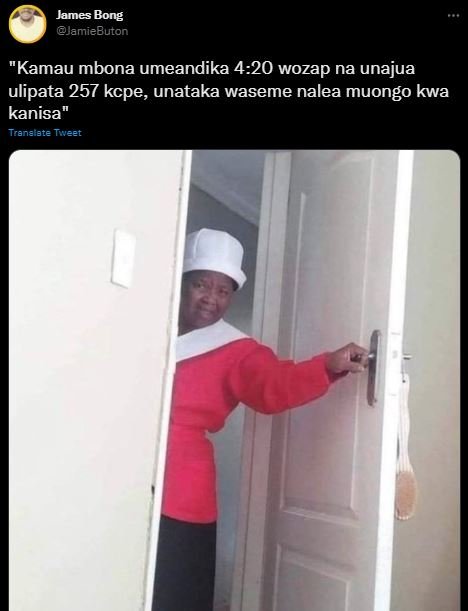 James bong jamiebuton kamau mbona umeandika 4.20 wozap na unajua ulipata 257 kcp