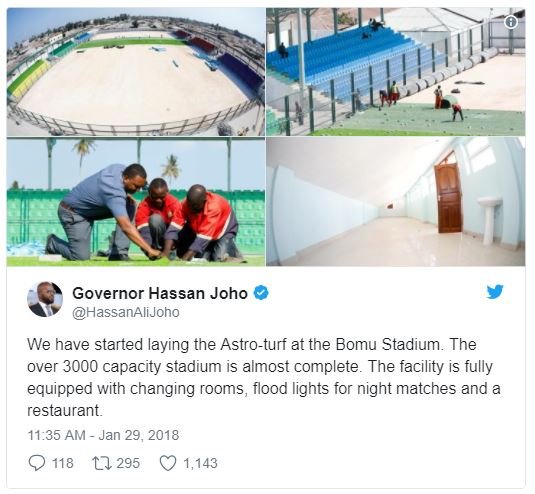 Governor hassan joho hassanalijoho we have started laying the astroturf at the b