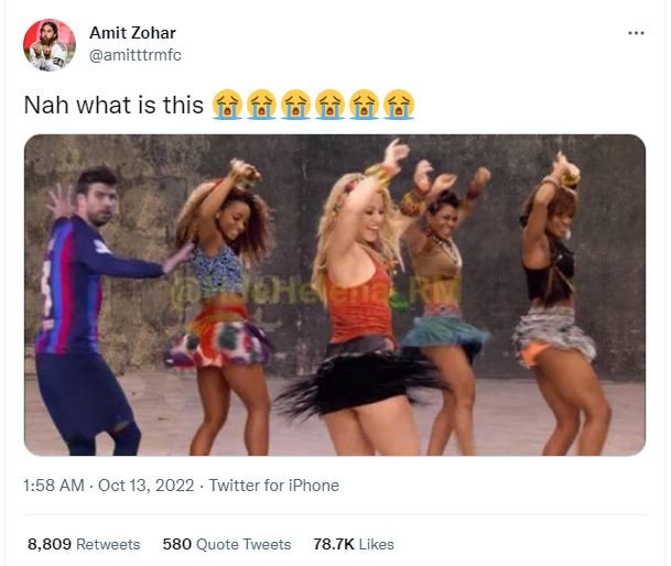 Amit zohar amitttrmfc nah what is this ffffff he 1.58 am oct 13, twitter for iph