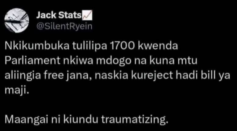 Jack stats silentryein nkikumbuka tulilipa kwenda parliament nkiwa mdogo na kuna