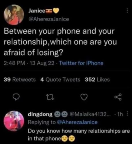 Janice aherezajanice between your phone and your relationshipwhich one are you a