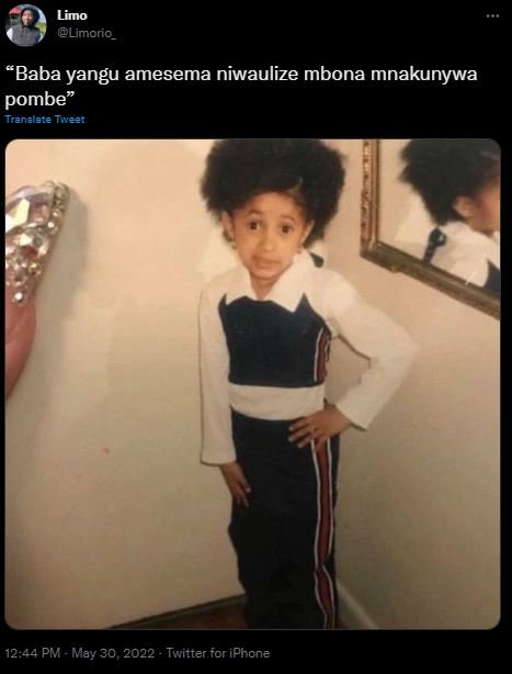 Limo limorio _ baba yangu amesema niwaulize mbona mnakunywa pombe translate 12.4