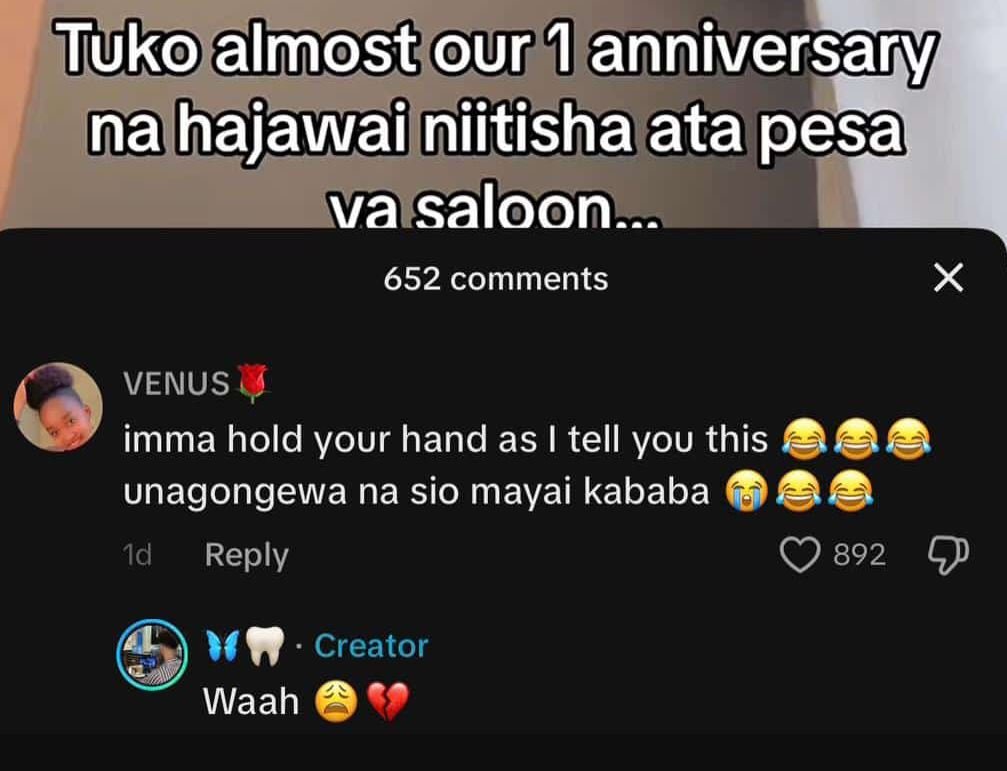 Tiuko almost our 1 anniversary nahajawai niitisha ata pesa vasaloon_ 652 comment