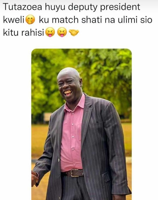 Tutazoea huyu deputy president kweli ku match shati na ulimi sio kitu rahisi