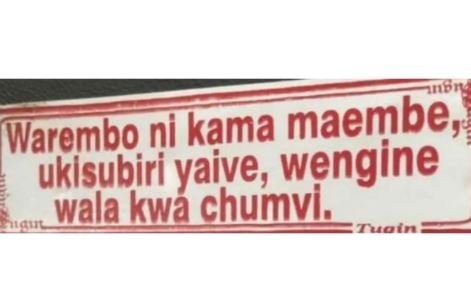 Warombo ni kama maembes ukisubiri yaive wengine wala kwá chumvi tualn