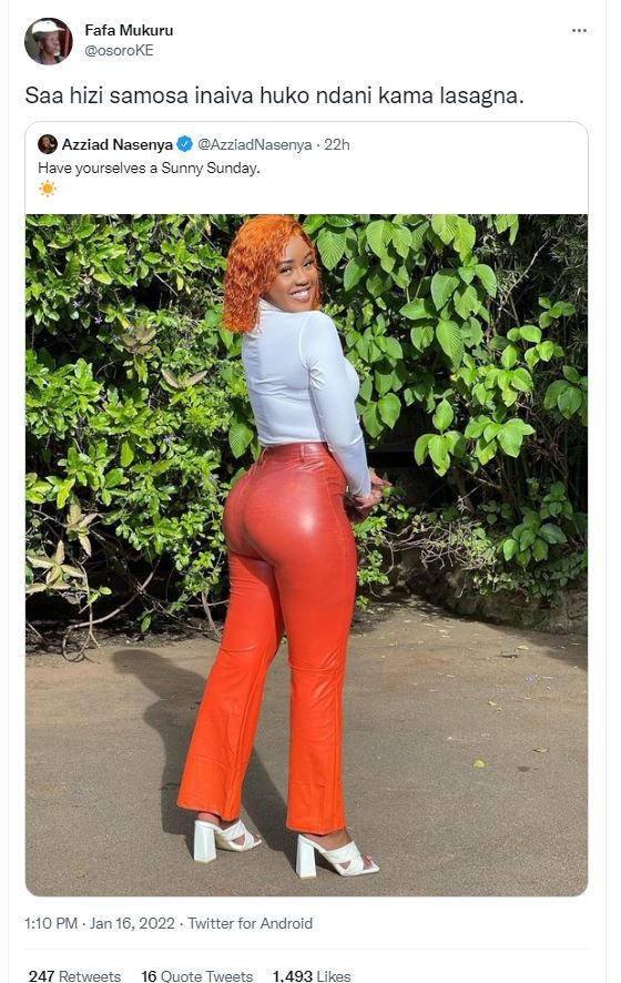 Fafa Mukuru osoroKE Saa hizi samosa inaiva huko ndani kama lasagna . Azziad Nase