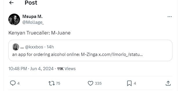 Post msupa m. mollage_ kenyan truecaller mjuane kxxbos 14h an app for ordering a