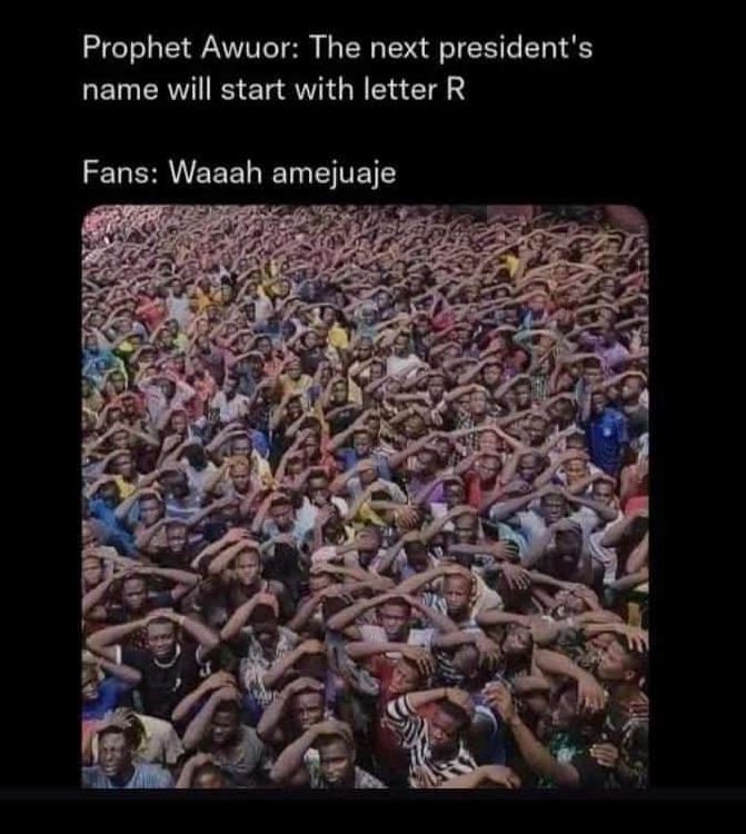 Prophet awuor the next president's name will start with letter r fans waaah amej