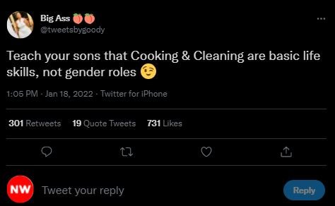 Big Ass tweetsbygoody Teach your sons that Cooking Cleaning are basic life skill