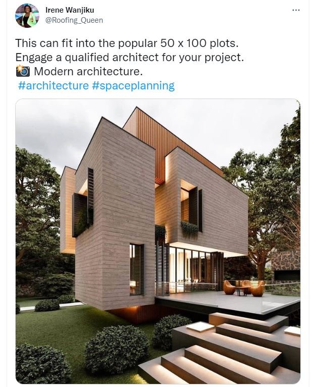 Irene wanjiku roofing_queen this can fit into the popular 50 x 100 plots. engage