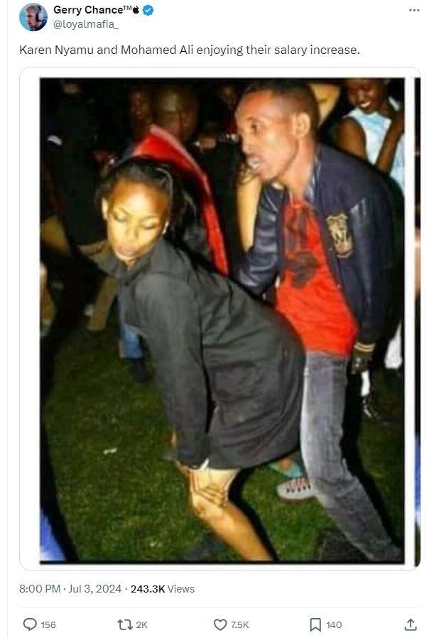 Gerry chancetw loyalmafia karen nyamu and mohamed ali enjoying their salary incr