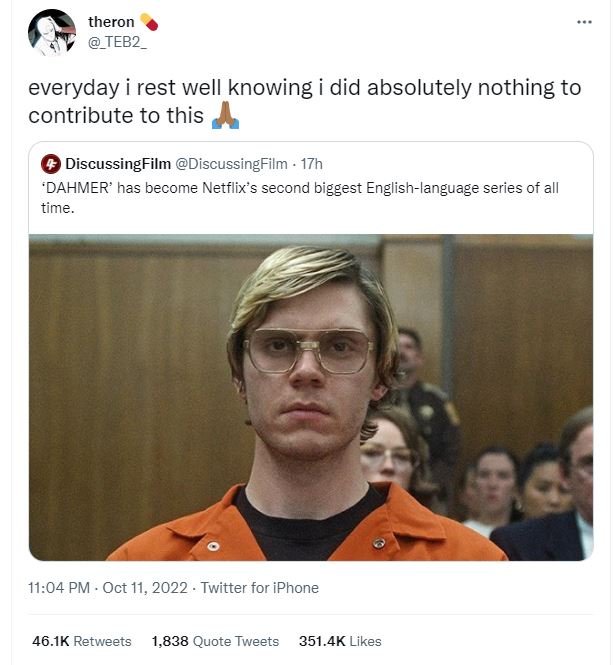 Theron _teb2 everyday i rest well knowing did absolutely nothing to contribute t