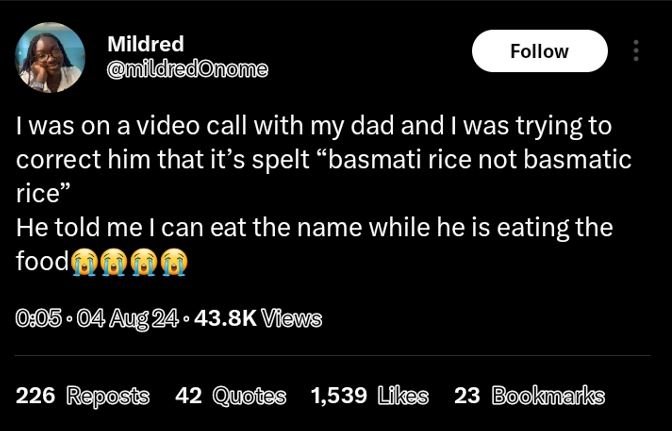 Mildred mildredonome follow iwas on a video call with my dad and was trying to c