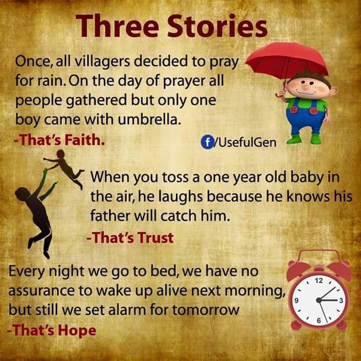 Three stories once, all villagers decided to pray for rain. on the day of prayer