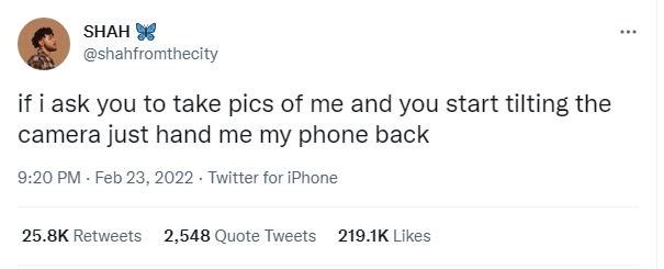 Shah 83 shahfromthecity if i ask you to take pics of me and you start tilting th