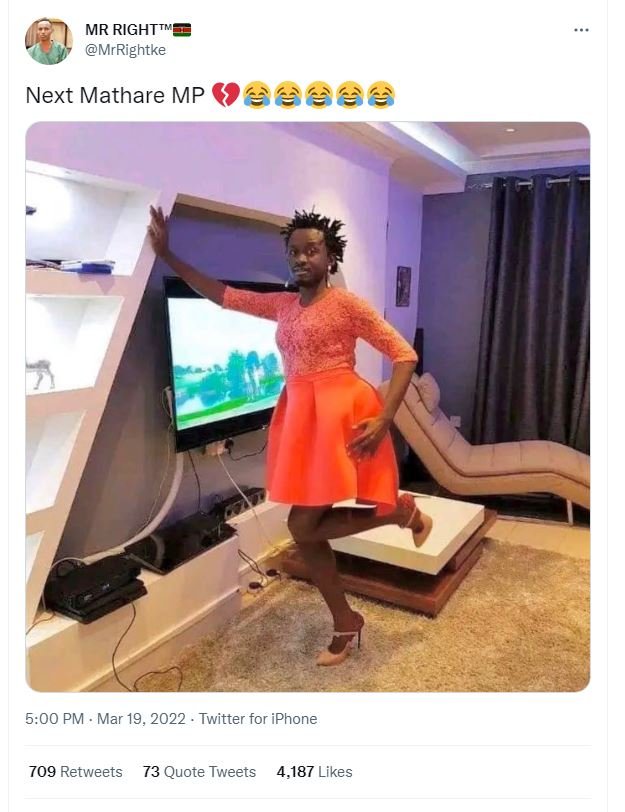 Mr righttm mrrightke next mathare mp e6 5.00 pm mar 19, twitter for iphone 709 r