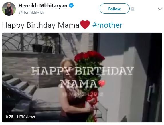 Henrikh mkhitaryan henrikhmkh follow happy birthday mama mother happy birzhday m