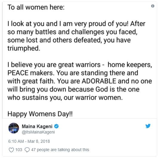 To all women here look at you and am very proud of you! after so many battles an